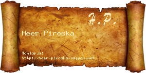 Heer Piroska névjegykártya
