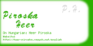 piroska heer business card